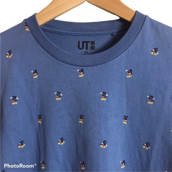 UT Uniqlo X Disney Tops - UT Uniqlo X Disney Women Blue Short Sleeve T-Shirt XXS All Over Mickey Print